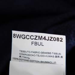 Giorgio Armani Navy Blue Printed Stretch Cotton Button Front Shirt 4XL