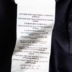 Pre Owned Giorgio Armani Navy Blue Stretch Cotton Zip Front Shirt 4XL