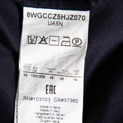 Pre Owned Giorgio Armani Navy Blue Stretch Cotton Zip Front Shirt 4XL