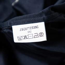 Pre Owned Giorgio Armani Grey Printed Cotton Button Front Shirt 4XL