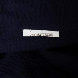 Pre Owned Giorgio Armani Navy Blue Crinkled Cotton Button Front Shirt 4XL