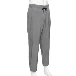 Pre Owned Giorgio Armani Grey Textured Joggers XXXL