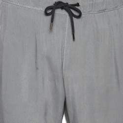 Pre Owned Giorgio Armani Grey Textured Joggers XXXL