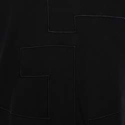 Pre Owned Giorgio Armani Black Logo Embroidered Cotton Knit Crewneck T-Shirt XXL