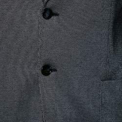 Giorgio Armani Grey Textured Cotton Single Breasted Upton Blazer XL