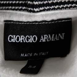 Pre Owned Giorgio Armani White Jersey Logo Embroidered Short Sleeve T-Shirt XXL