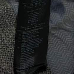 Pre Owned Giorgio Armani Grey Linen & Silk Single Breasted Blazer M