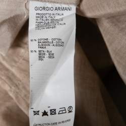 Giorgio Armani Beige Cotton & Silk Button Front Shirt XL