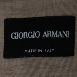 Giorgio Armani Beige Cotton & Silk Button Front Shirt XL