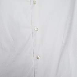Giorgio Armani White Textured Cotton Button Front Shirt XL
