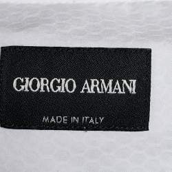 Giorgio Armani White Textured Cotton Button Front Shirt XL