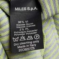 Giorgio Armani Green Striped Knit Long Sleeve Sweater S
