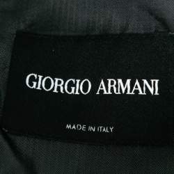 Pre Owned Giorgio Armani Dark Blue Denim Velvet-Lapel Tuxedo Jacket M   