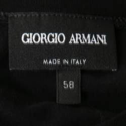 Giorgio Armani Black Knit Signature Logo Detail T-Shirt 4XL