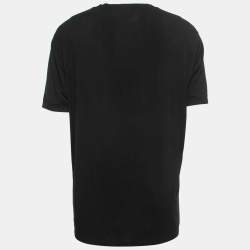 Giorgio Armani Black Knit Signature Logo Detail T-Shirt 4XL