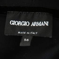 Pre Owned Giorgio Armani Navy Blue Flocked Logo Detail Modal Knit T-Shirt 3XL