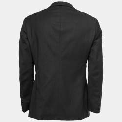 Armani Collezioni Charcoal Grey Wool Single Breasted Blazer L