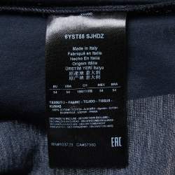 Pre Owned Giorgio Armani Navy Blue Cotton Logo Patch Detail T-Shirt 2XL