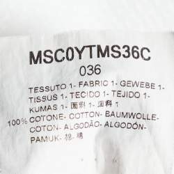 Pre Owned Giorgio Armani White Cotton Jacquard Stand Collar Shirt M