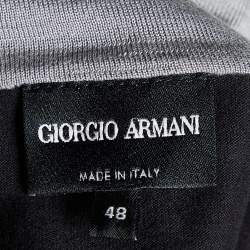 Giorgio Armani Black Cotton Knit Contrast Collar Detail T-Shirt M