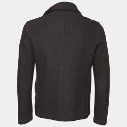 Giorgio Armani Dark Grey Virgin Wool Double Breasted Blazer S