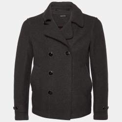 Giorgio Armani Dark Grey Virgin Wool Double Breasted Blazer S