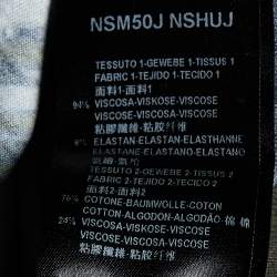 Pre Owned Giorgio Armani Dark Green & Navy Blue Knit Abstract Print T Shirt M