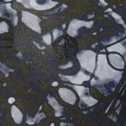 Pre Owned Giorgio Armani Dark Green & Navy Blue Knit Abstract Print T Shirt M