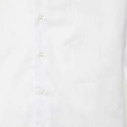 Giorgio Armani Purple & White Striped Cotton Shirt M