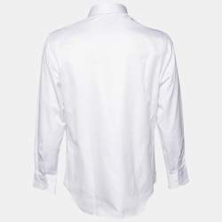 Giorgio Armani Purple & White Striped Cotton Shirt M