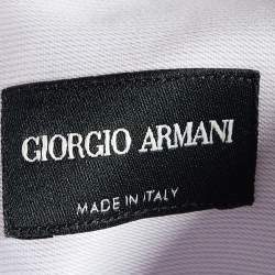 Giorgio Armani Purple & White Striped Cotton Shirt M