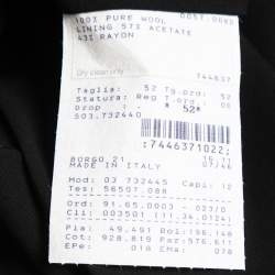 Giorgio Armani Black Crepe Straight Fit Pants L
