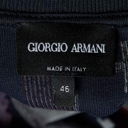 Giorgio Armani Multicolor Geometric Pattern Devore T-Shirt S