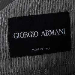 Giorgio Armani Beige Textured Lien Button Front Jacket XL