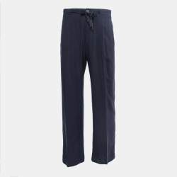 Giorgio Armani Navy Blue Rayon Wide Leg Pants XL