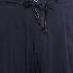 Giorgio Armani Navy Blue Rayon Wide Leg Pants XL