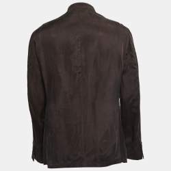 Giorgio Armani Brown Rayon Button Front Jacket XL
