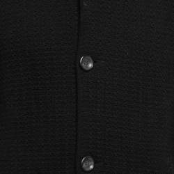 Giorgio Armani Vintage Black Textured Wool Button Front  Jacket XL