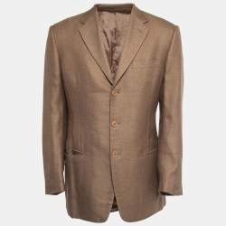 Giorgio Armani Vintage Brown Wool Single Breasted Blazer XL