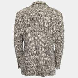 Giorgio Armani Vintage Beige Tweed Single Breasted Blazer XL