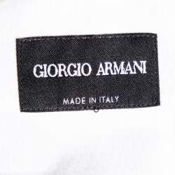 Giorgio Armani White Textured Cotton Button Front Shirt XXL