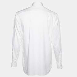 Giorgio Armani White Textured Cotton Button Front Shirt XXL