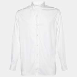 Giorgio Armani White Textured Cotton Button Front Shirt XXL