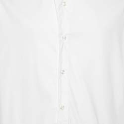 Giorgio Armani White Textured Cotton Button Front Shirt XXL