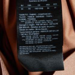 Pre Owned Giorgio Armani Brown Cotton Knit Logo Embroidered Polo T-Shirt XXL