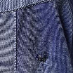 Giorgio Armani Blue Cotton Button Down Full Sleeve Shirt L
