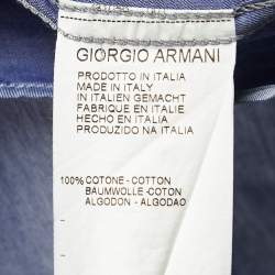 Giorgio Armani Blue Cotton Button Down Full Sleeve Shirt L