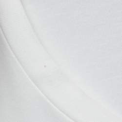 Pre Owned Giorgio Armani White Cotton Signature Logo Embroidered T-Shirt XL