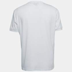Giorgio Armani White Logo Print Cotton Crew Neck T-Shirt XXL