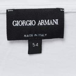 Giorgio Armani White Logo Print Cotton Crew Neck T-Shirt XXL